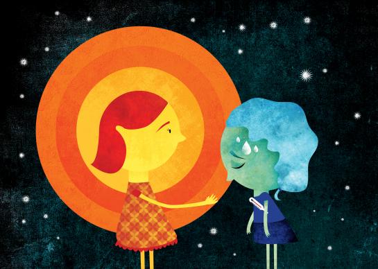 Terra met thermometer