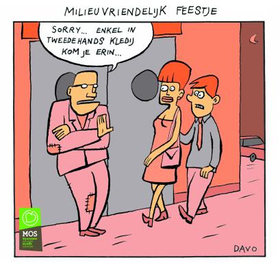 cartoon milieuvriendelijk feesten