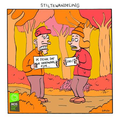 cartoon stiltewandeling