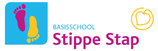 logo van Stippe Stap met voetjes en MOS-icoon