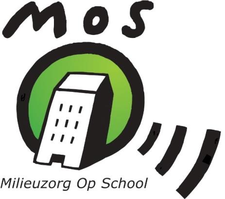 Logo met 'Milieuzorg op school' en tekening van schoolgebouw