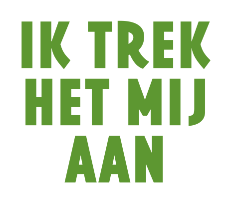 strijkopdruk voor trui met tekst Iktrekhetmijaan