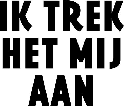 Strijklabel met tekst 'Iktrekhetmijaan' in afzonderlijke letters